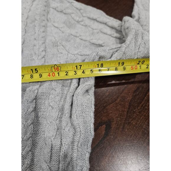 Y2K Croft & Barrow Gray Ribbed Button Cardigan Womens M Cotton Sweater - Picture 6 of 7